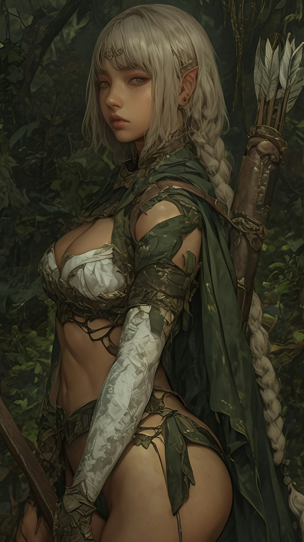 Elf Ranger in deep forest