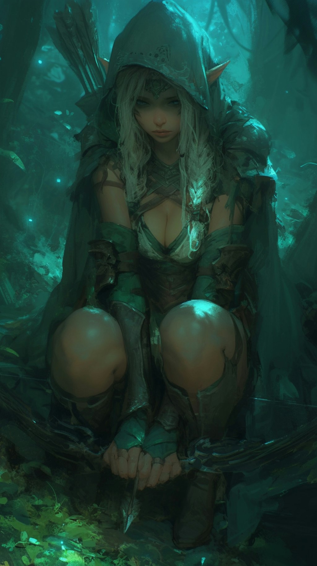 Elf Ranger in deep forest