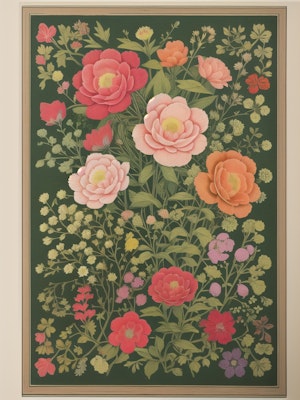 multi-color print : flowers