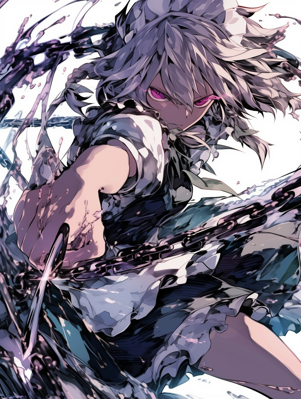 水墨線画チェーンメイド