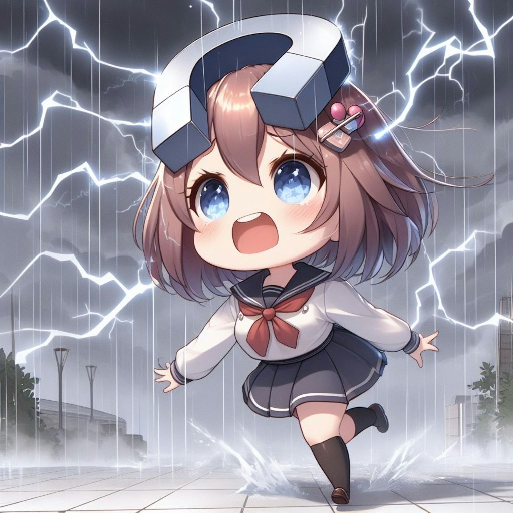 【謎画像】雷から逃げる磁石ちゃん