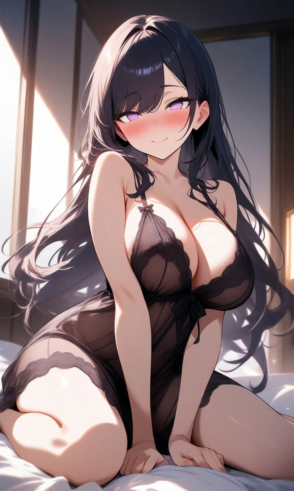 ツクミ💕のネグリジェ姿️🖤🌃👗