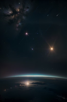 [写真1]　地球が真下に見える、そして宇宙とぼくらの太陽