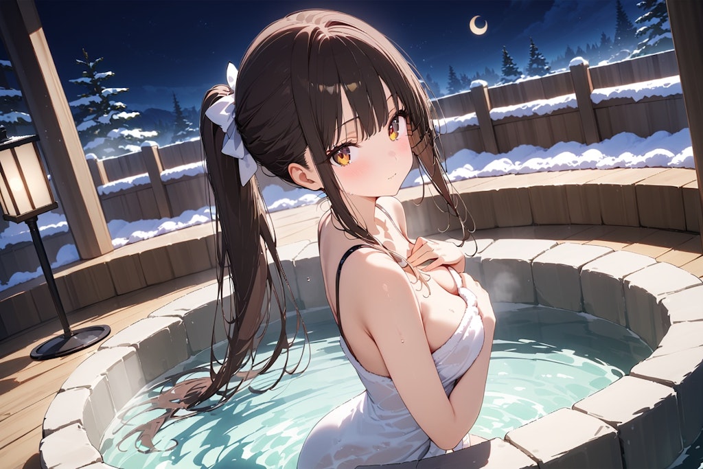 異世界の女忍者さん（忍さんHALO ver. 温泉で休憩中）