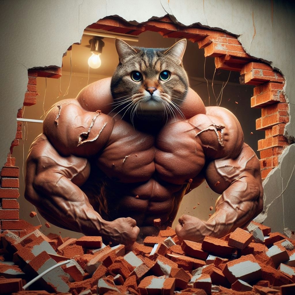 【筋肉注意】トレーニングする猫