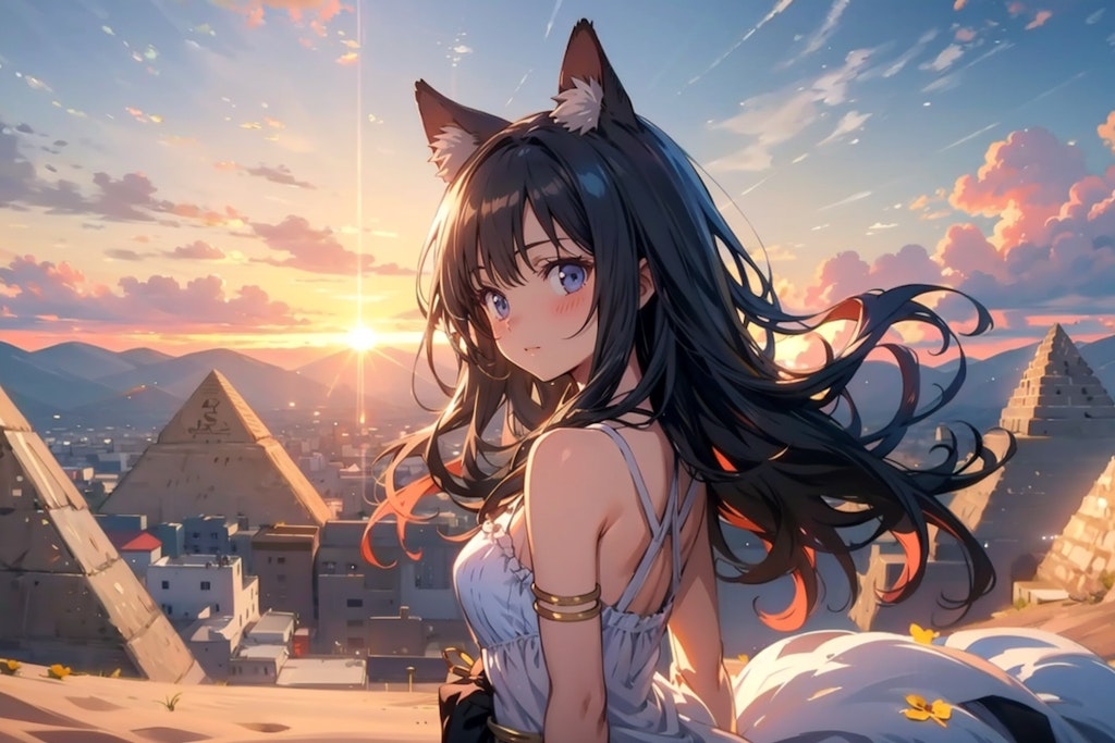 夏至の夕日