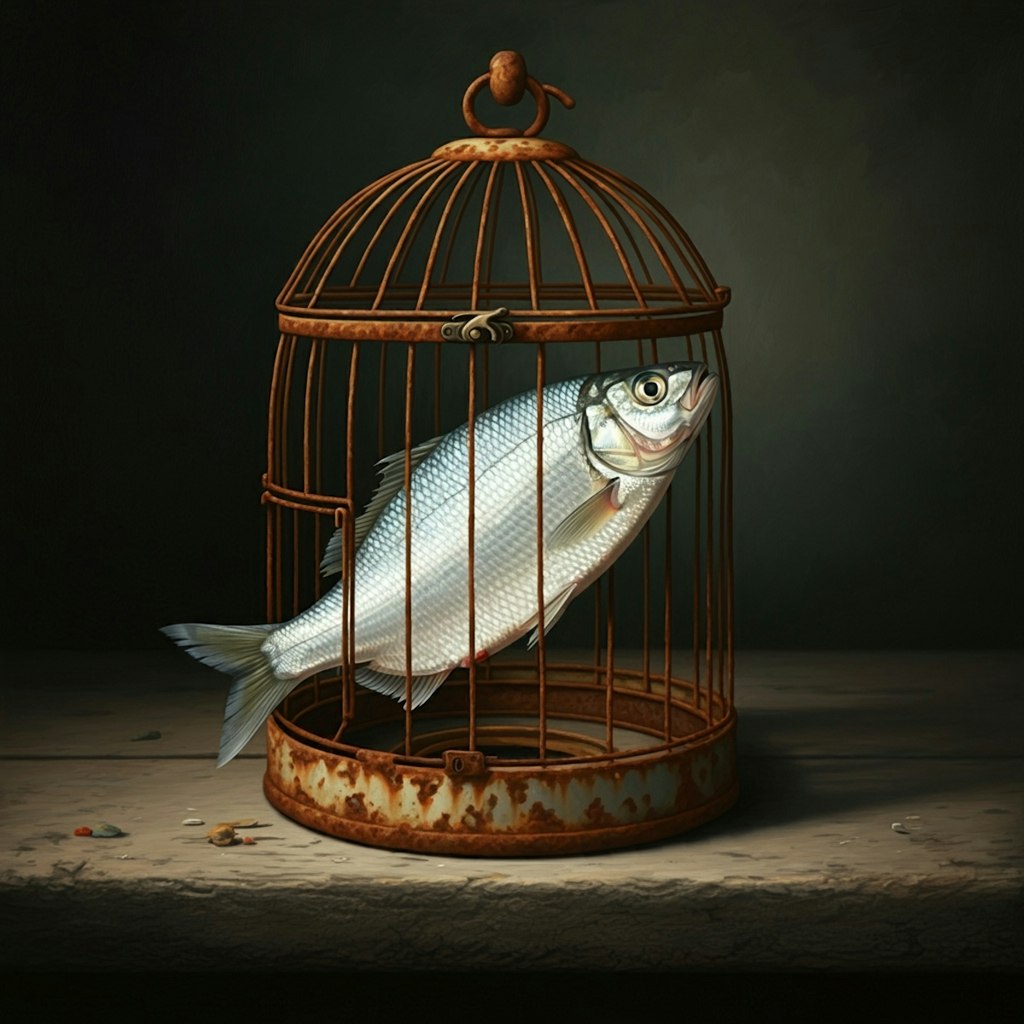 Fish in the bird cage