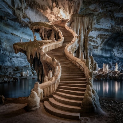 洞窟の内外の不思議な景色