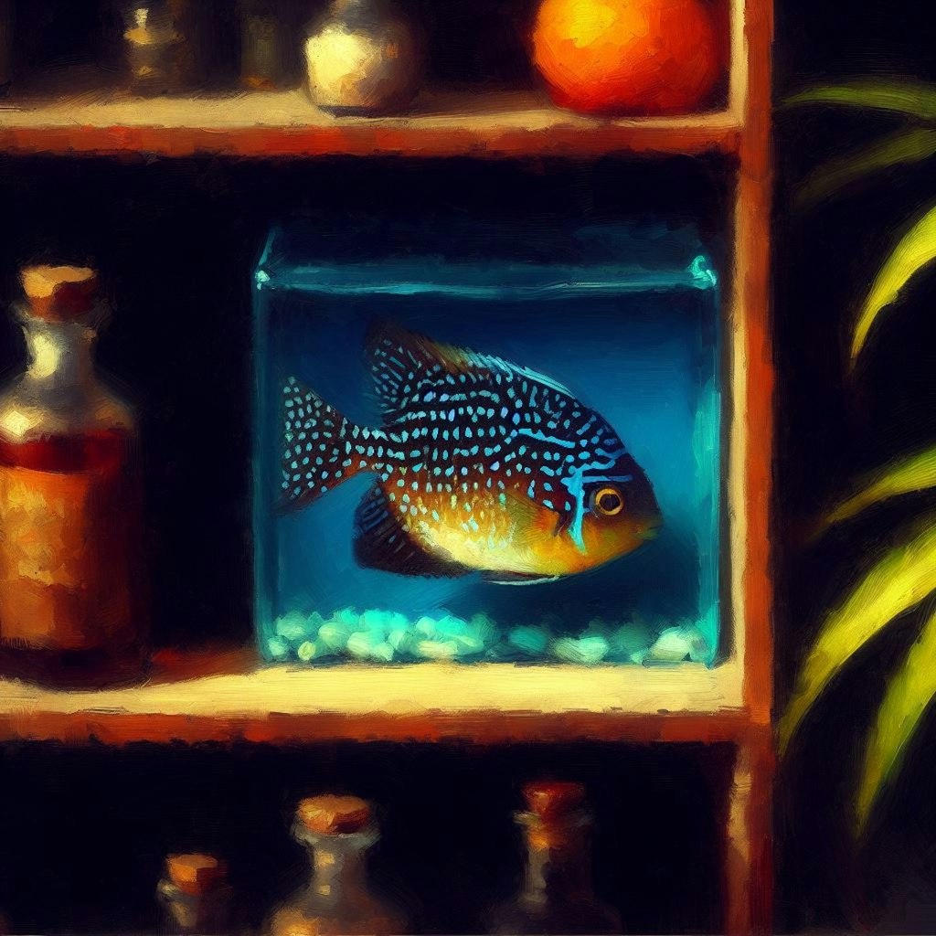 Fish in bookcase (2)