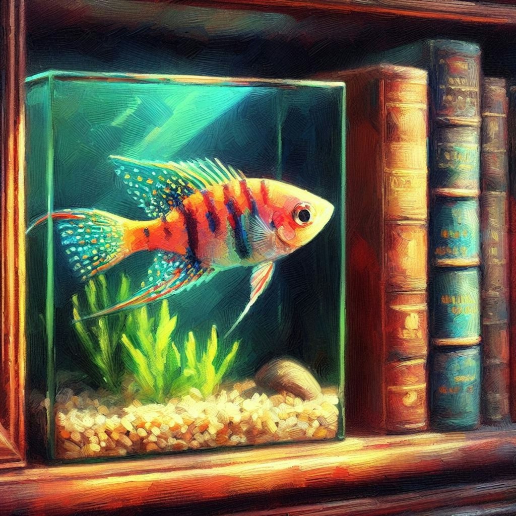 Fish in bookcase (2)