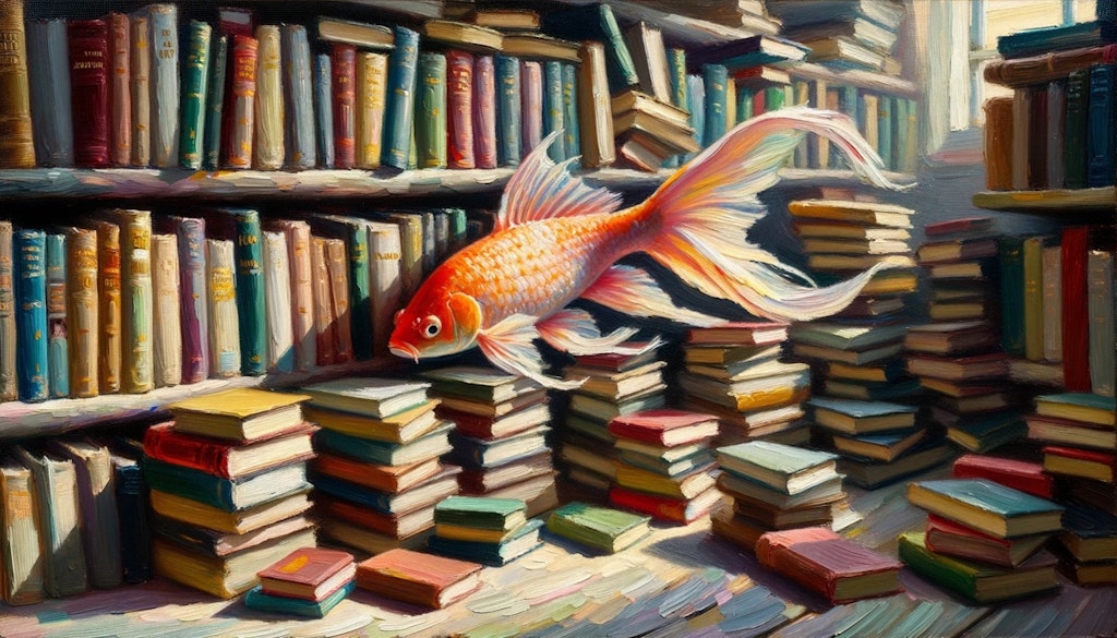 Fish in bookcase (2)