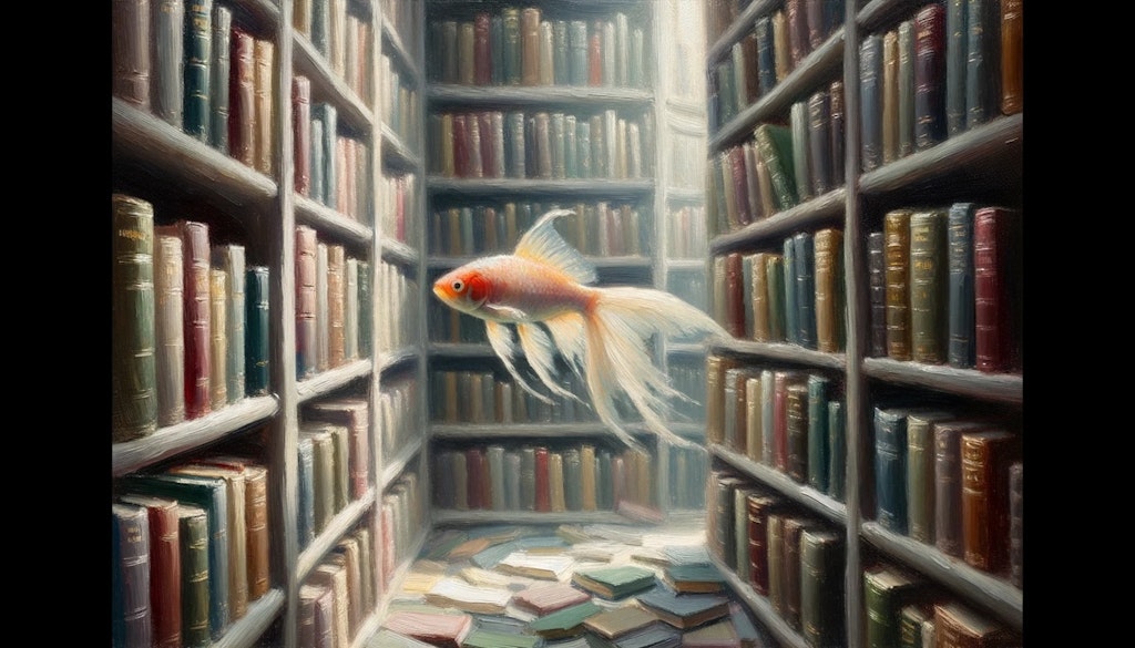 Fish in bookcase (2)