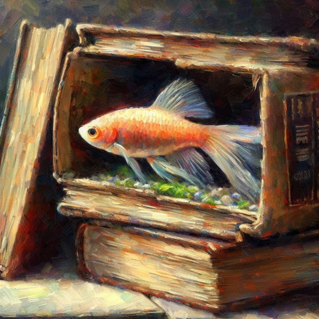 Fish in bookcase (2)