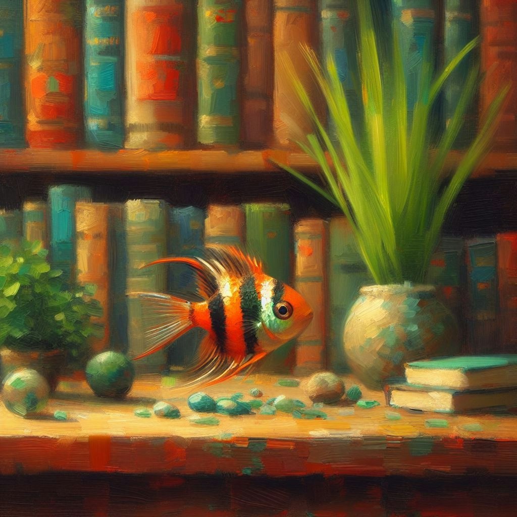 Fish in bookcase (2)