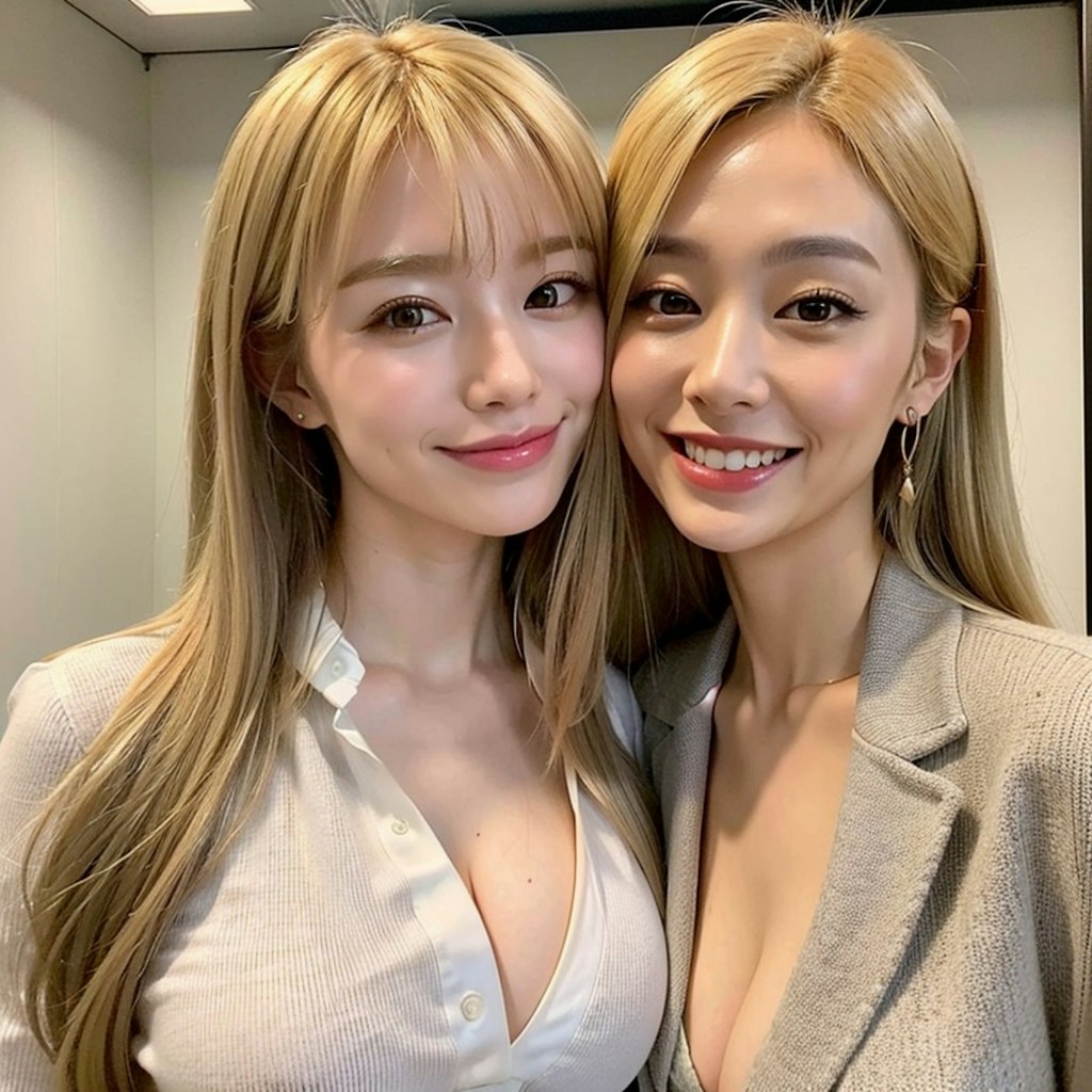 金髪美女社長と美女社員