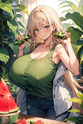 大玉西瓜が豊作です