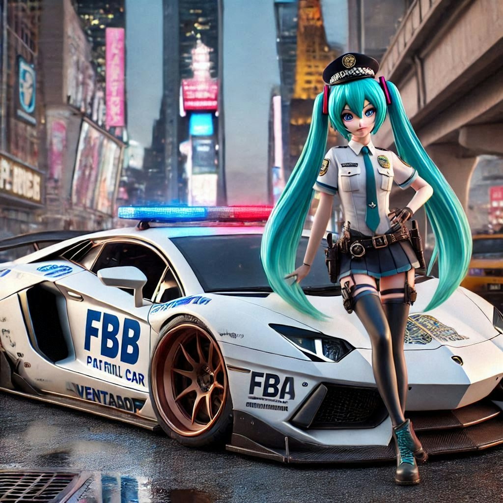 アヴェンタドールFBIパトロールカーのドリ車と初音ミクと・・・