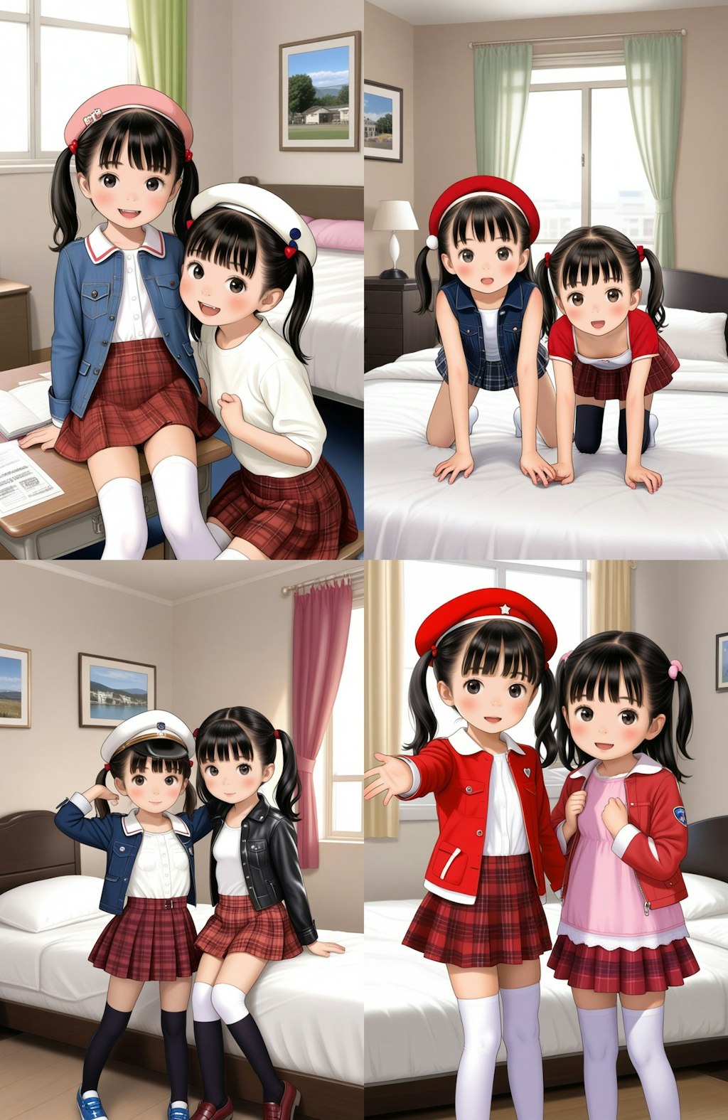 女の子ペアポーズ集2(4ポーズ×10枚)