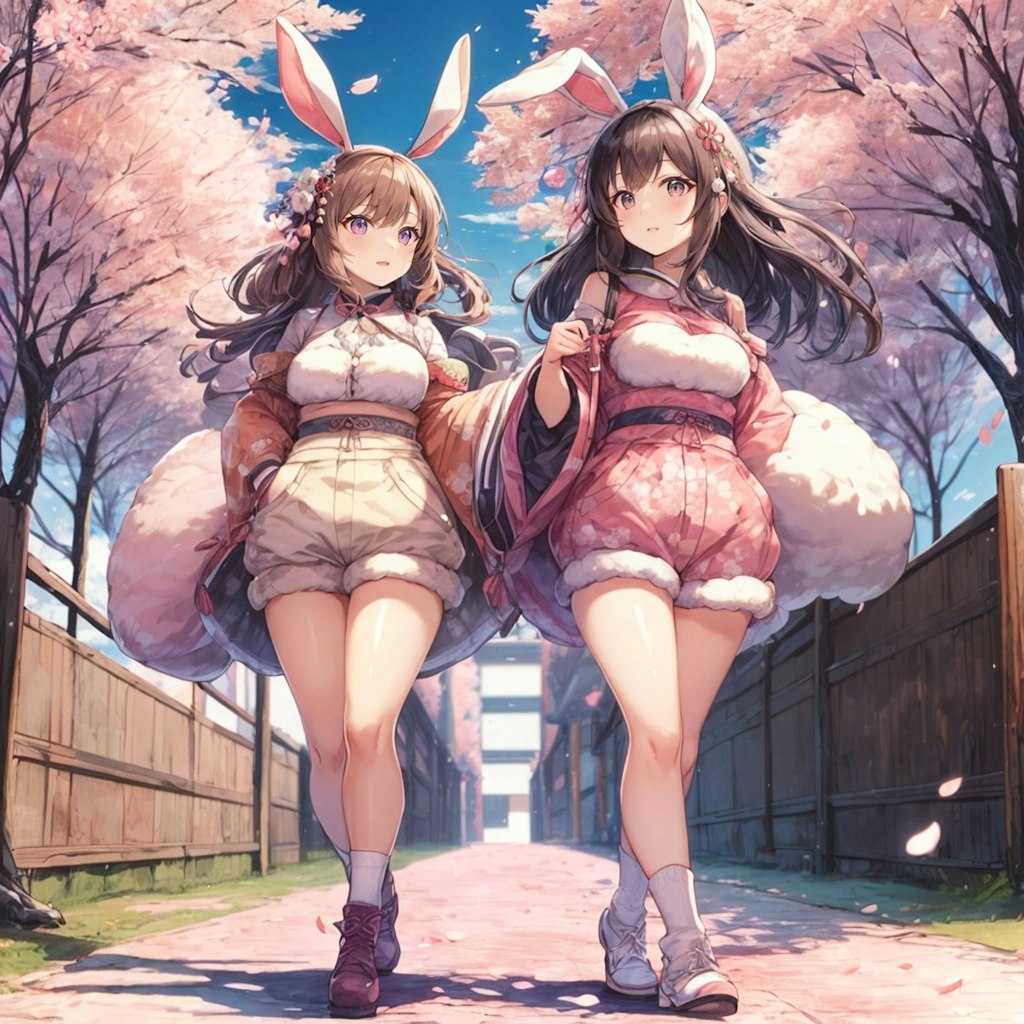 散策日和 - 桜並木を歩く
