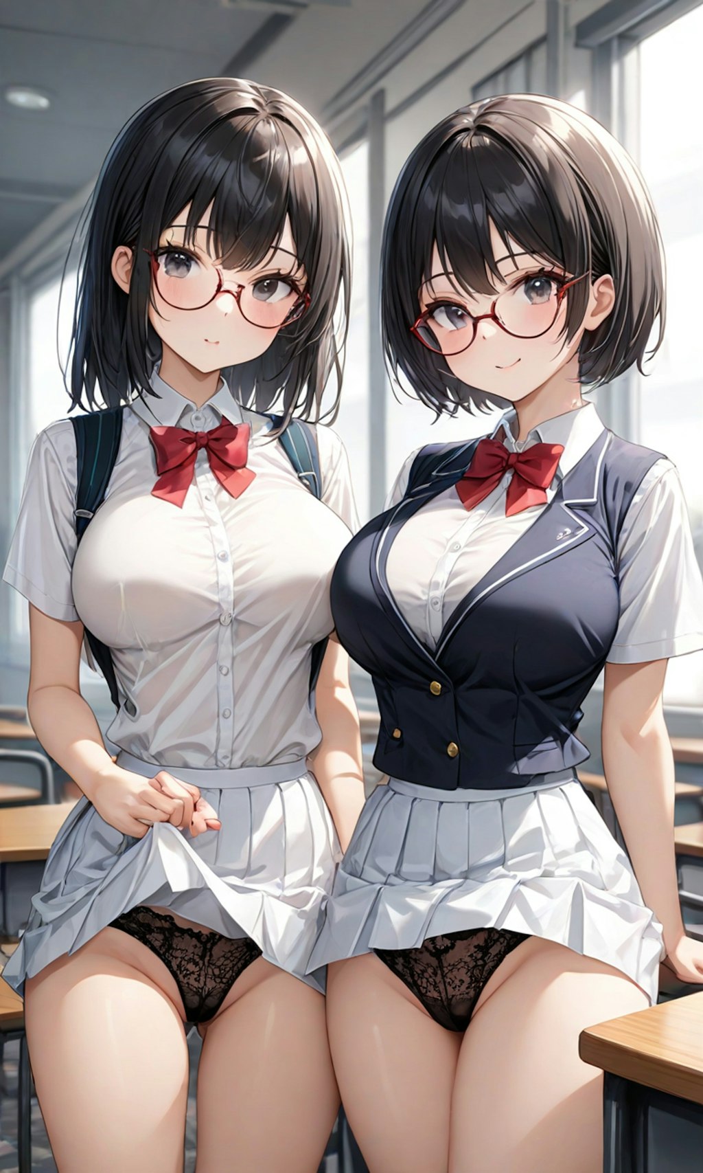 パンチラとセーラー服と眼鏡と女子高校生と