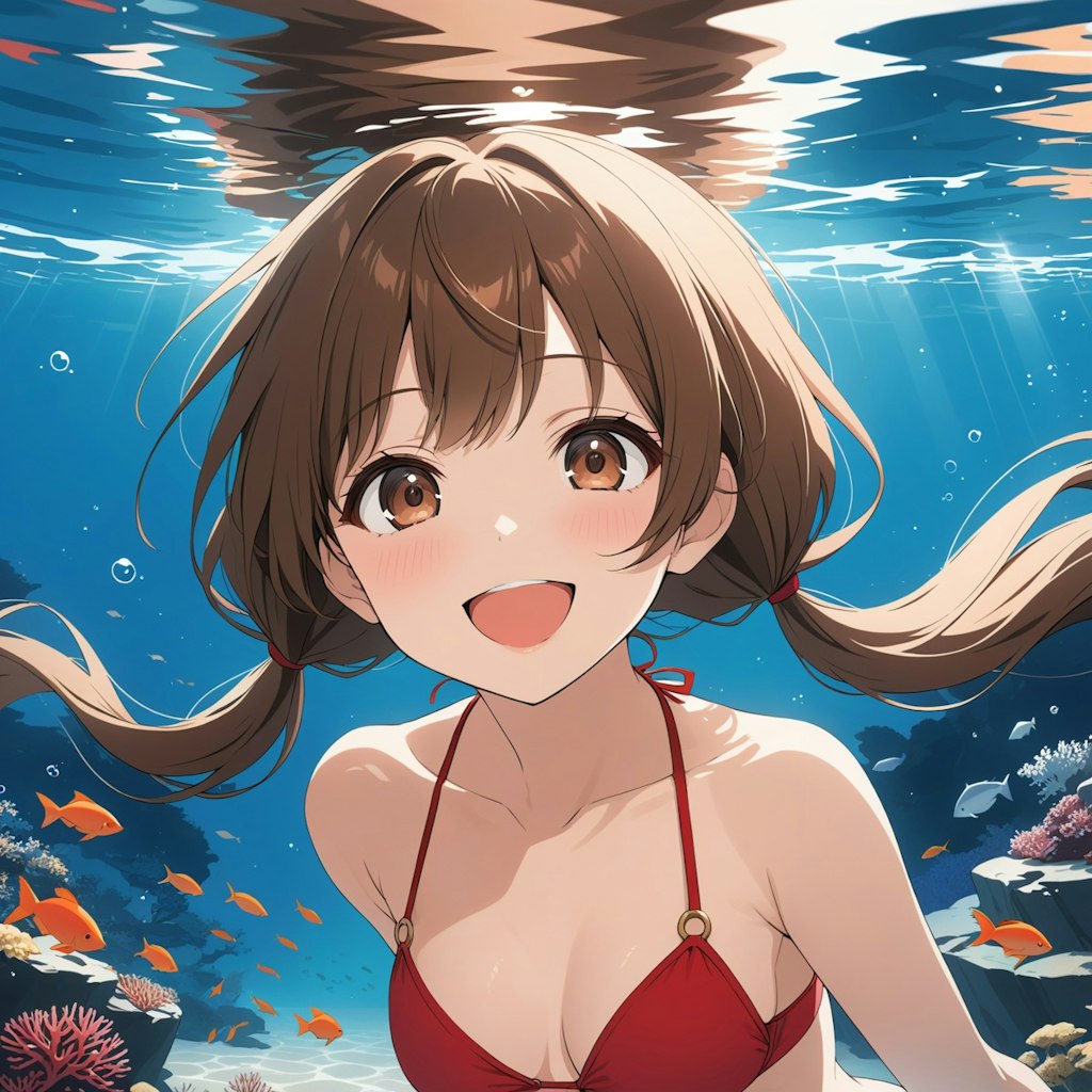 絵海ちゃんと紅い水着