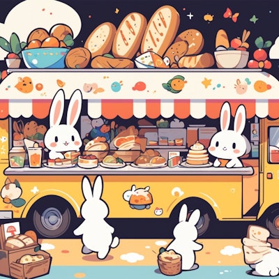 ♪ウサギのパン屋さーん　ブッブー