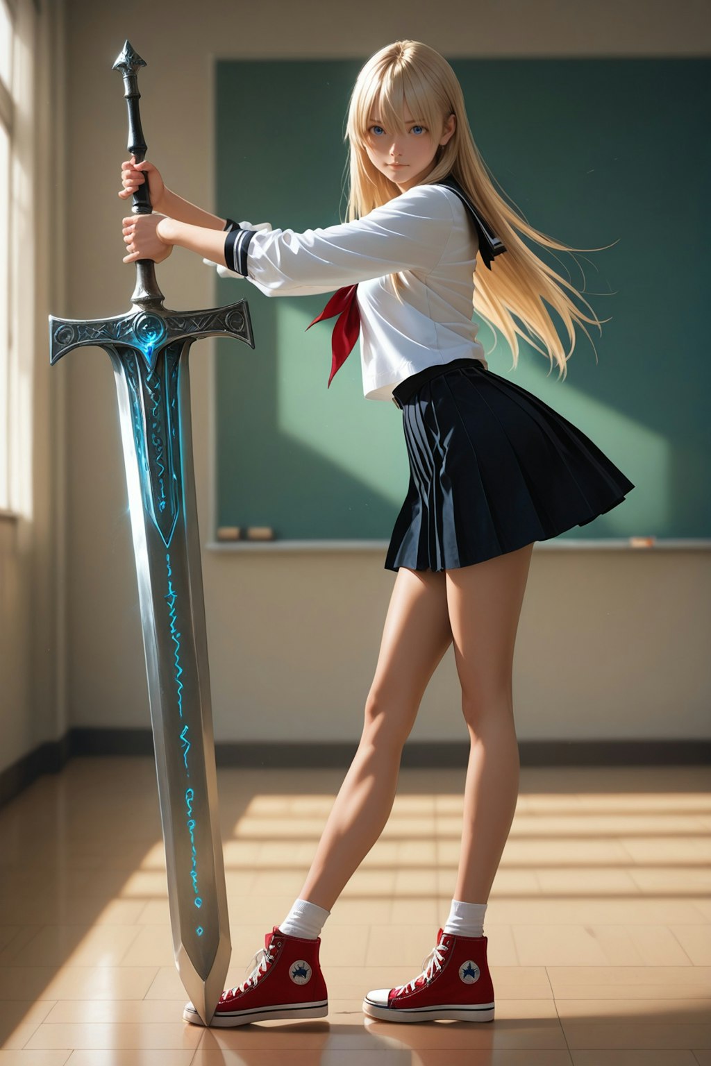 セーラー服の剣士