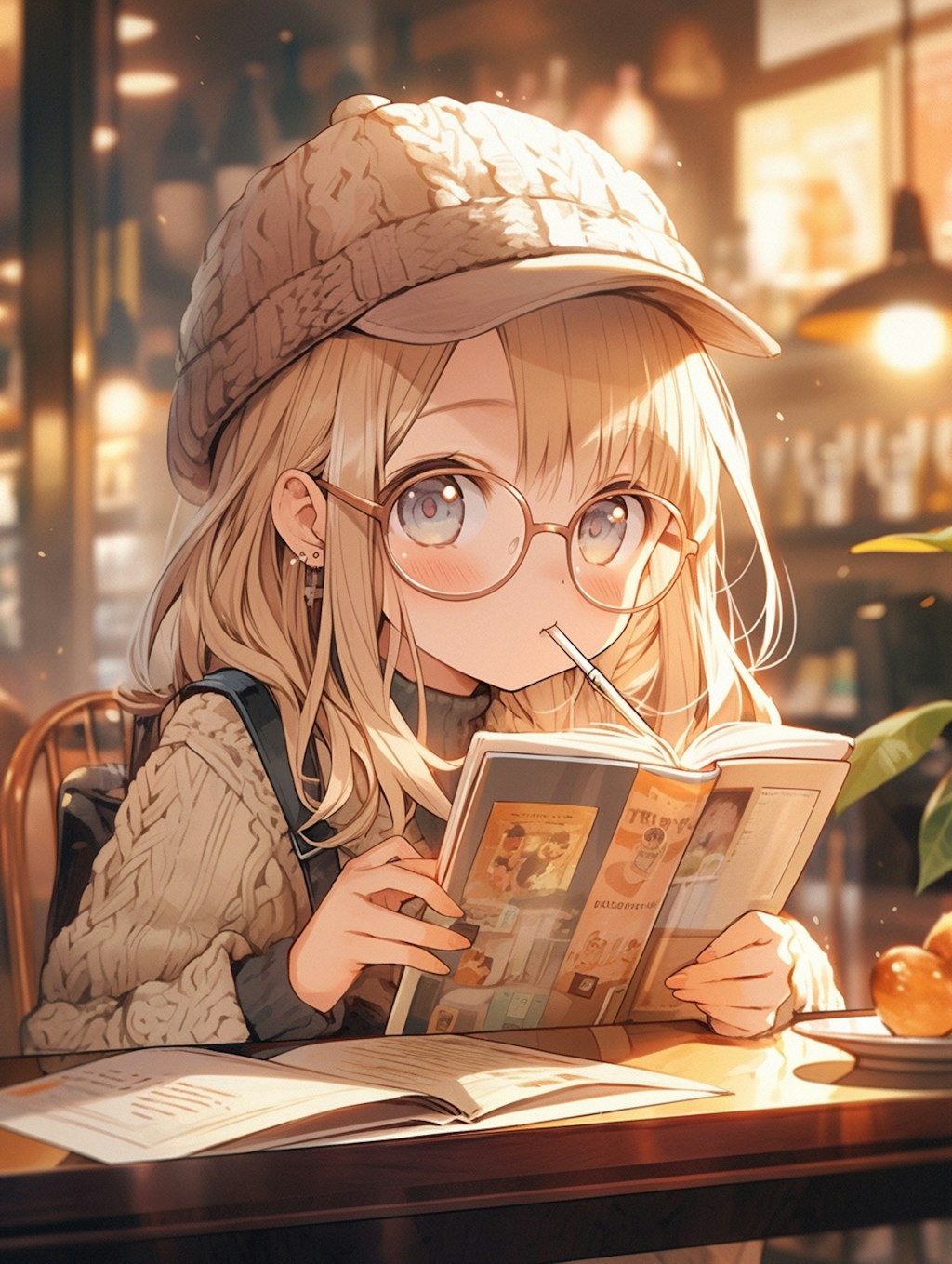 カフェで読書