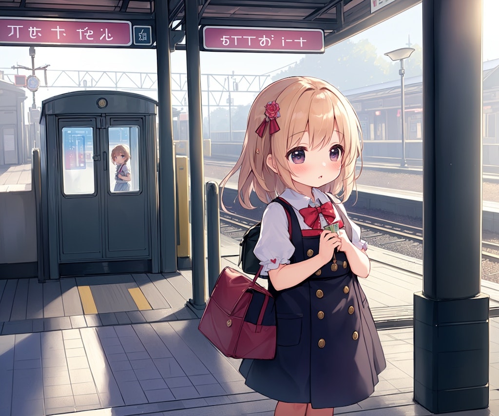 電車を待つ女の子いろいろ