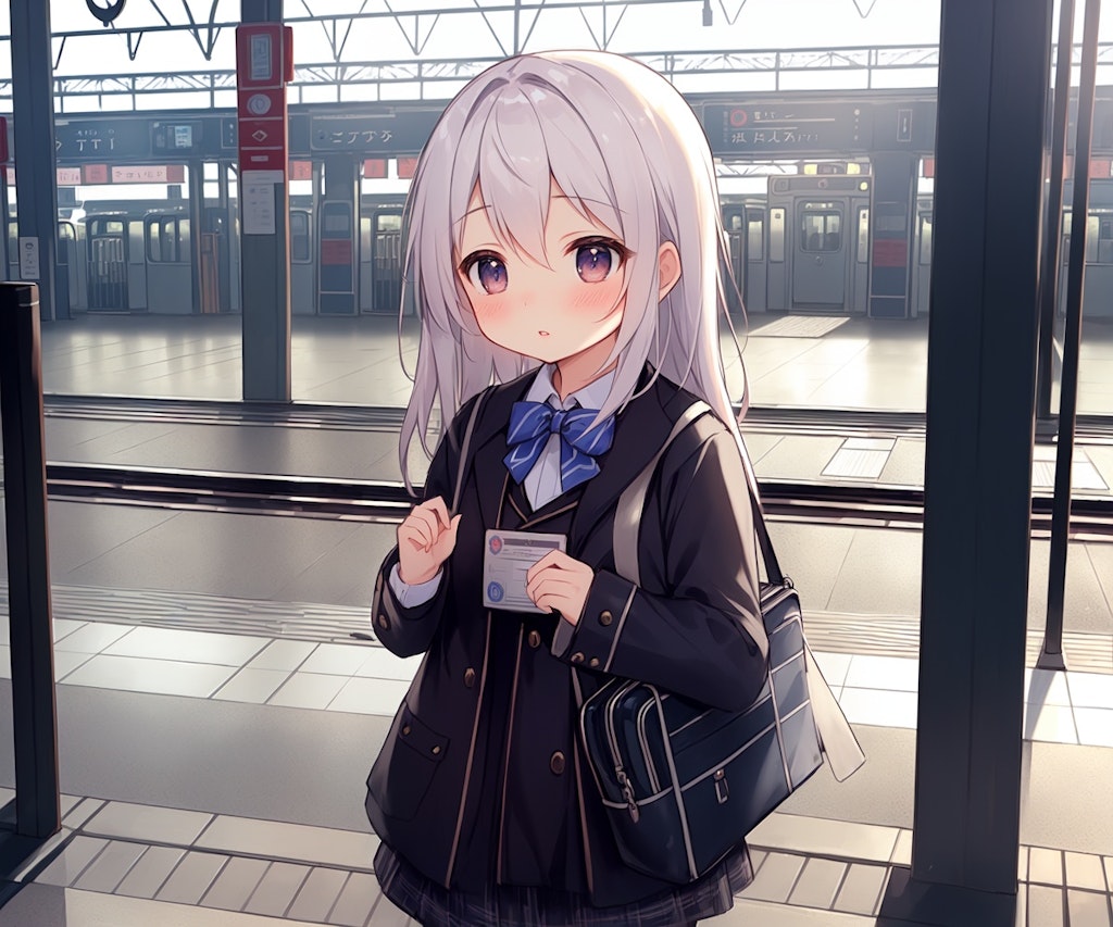 電車を待つ女の子いろいろ