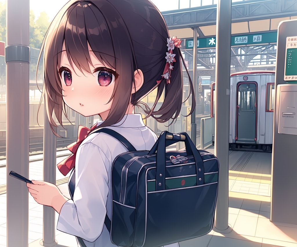 電車を待つ女の子いろいろ