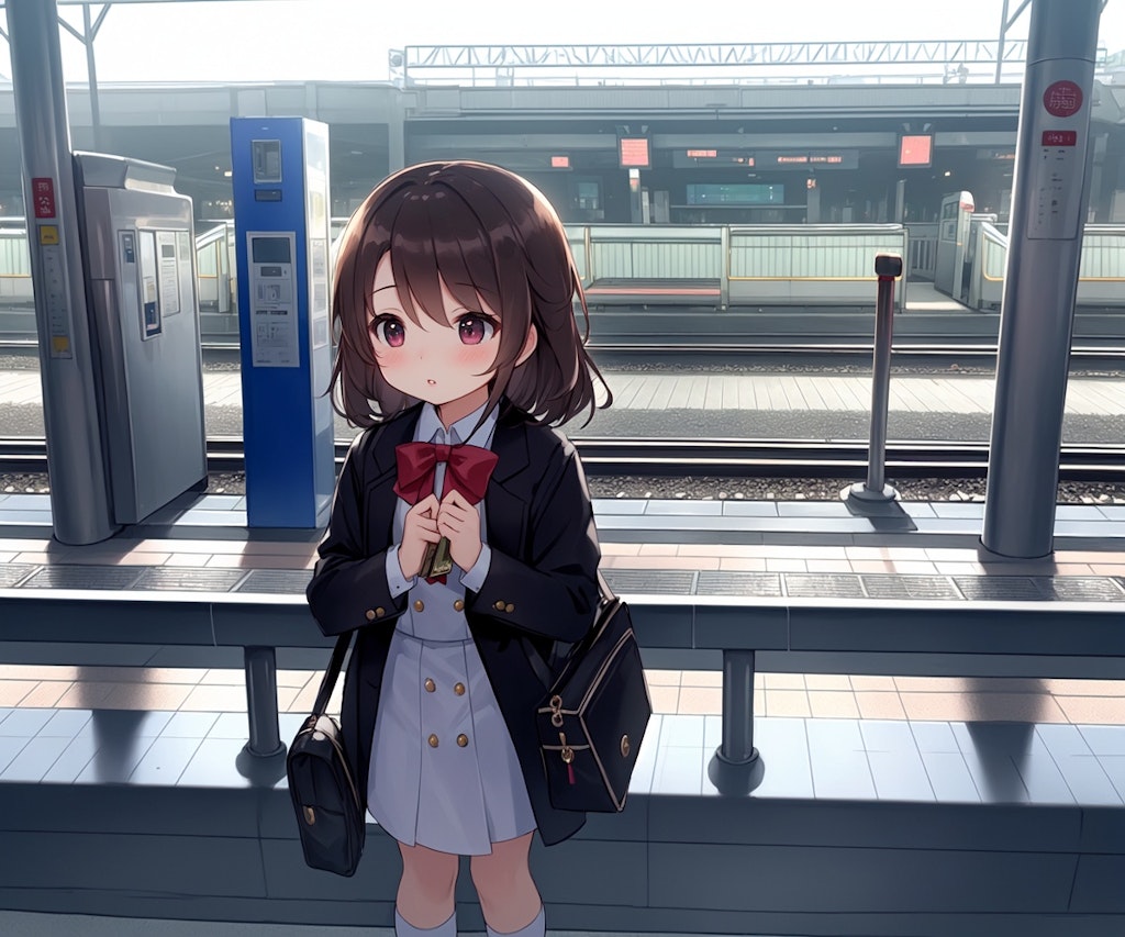 電車を待つ女の子いろいろ