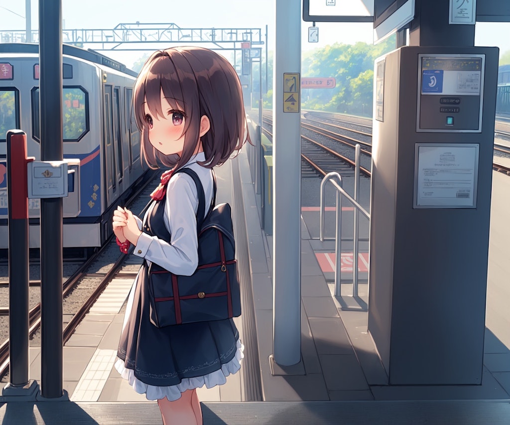 電車を待つ女の子いろいろ