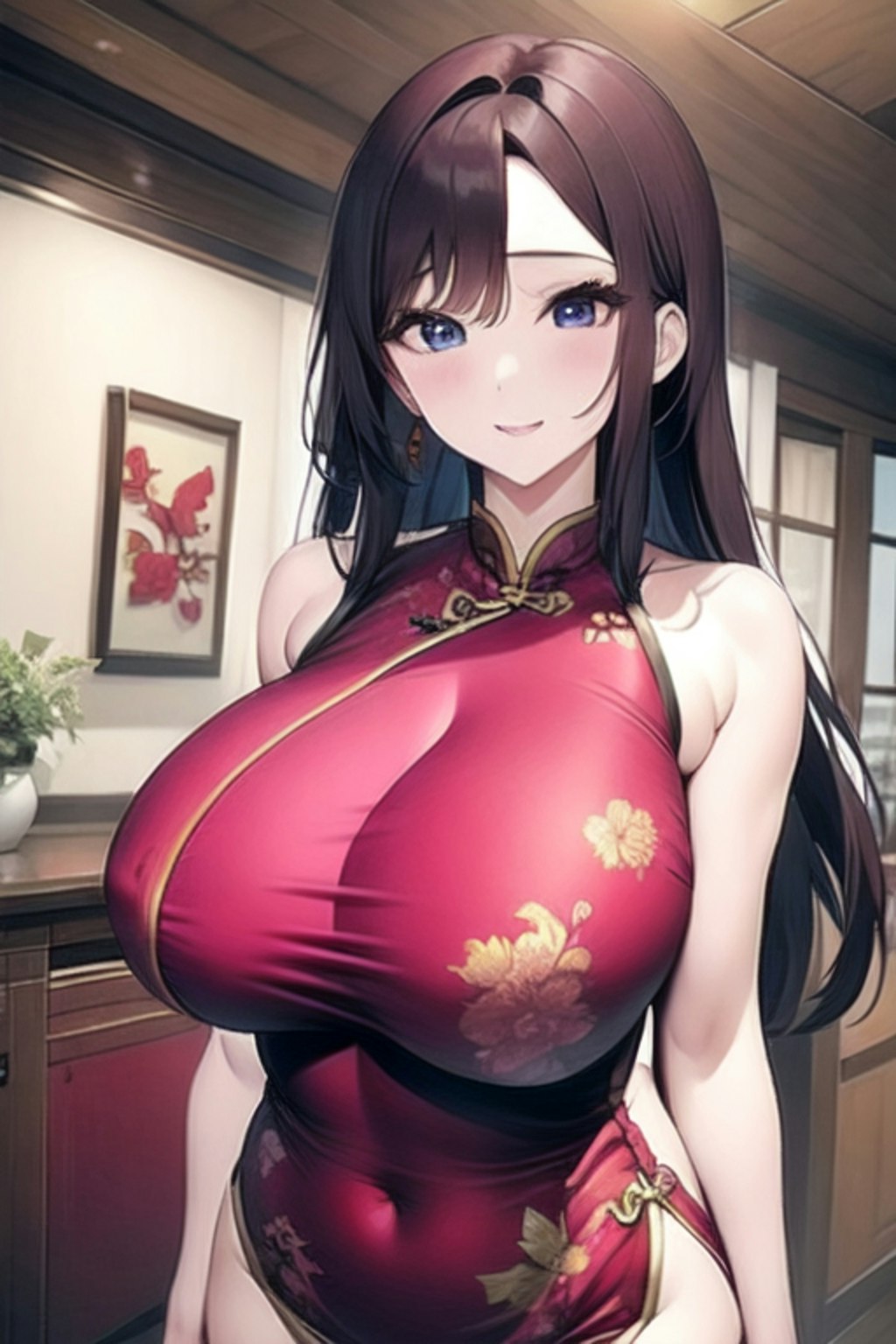 チャイナドレス　超乳