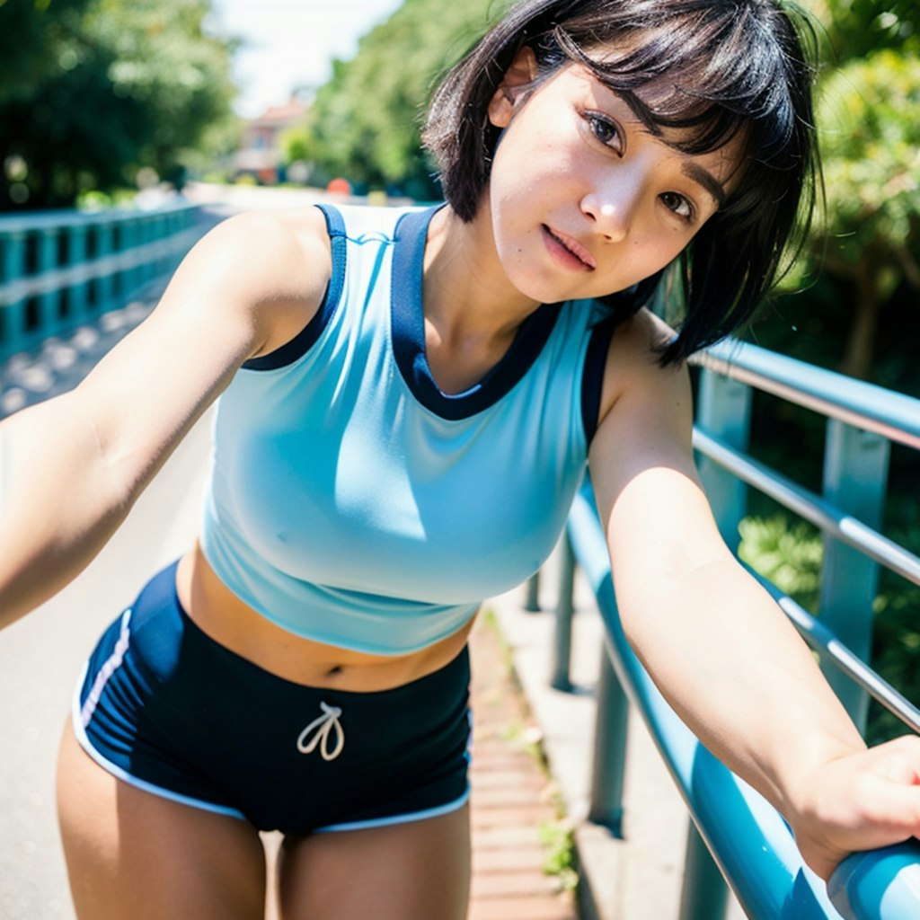 運動着女子①