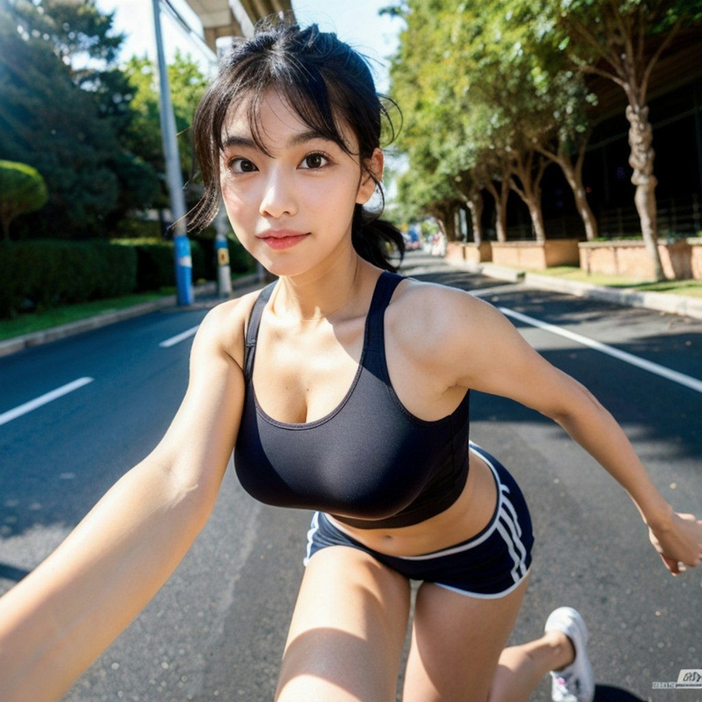 運動着女子①