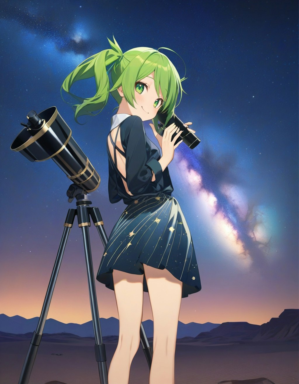 星降る荒野に、あなたと…（PixAI版）