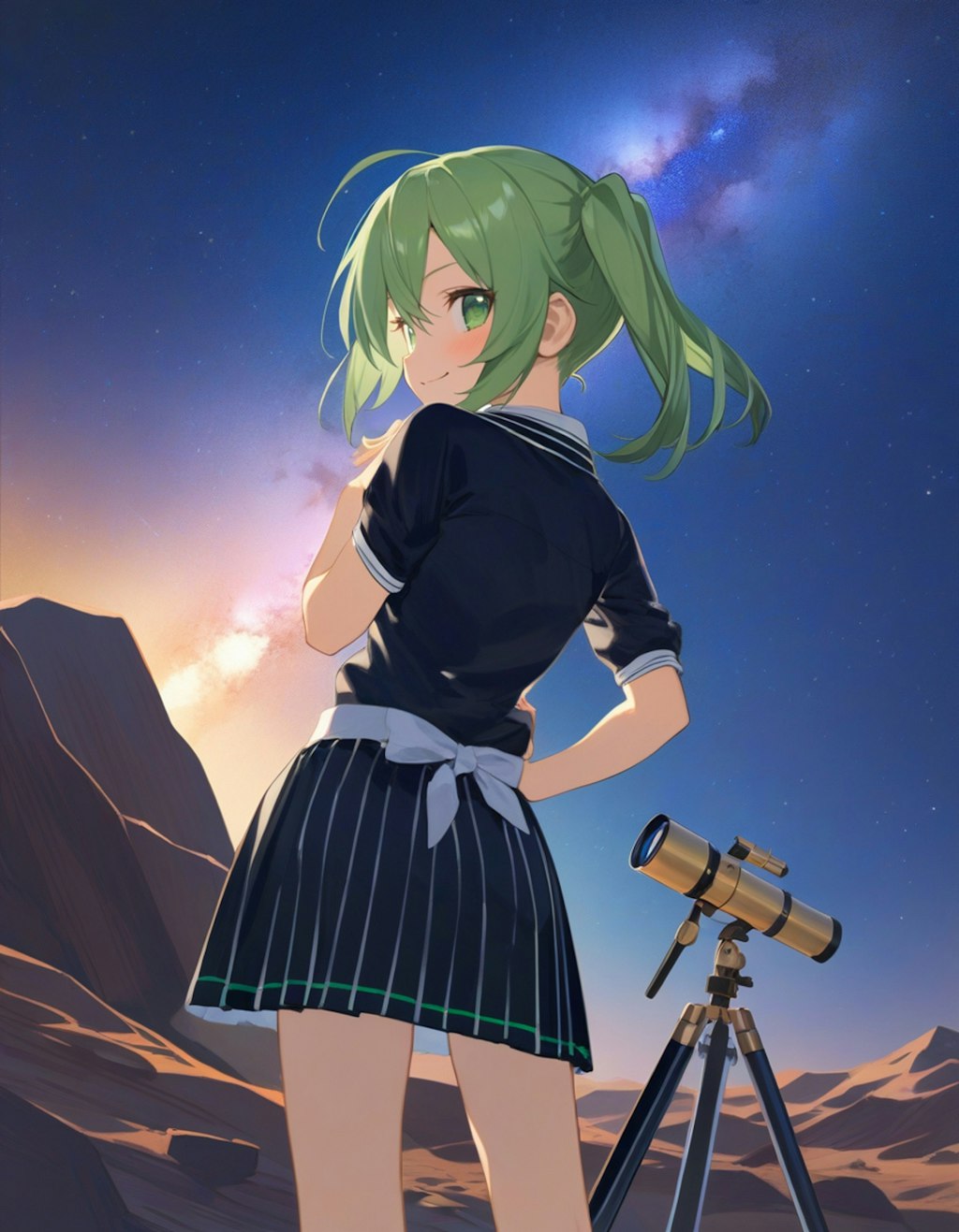 星降る荒野に、あなたと…（PixAI版）