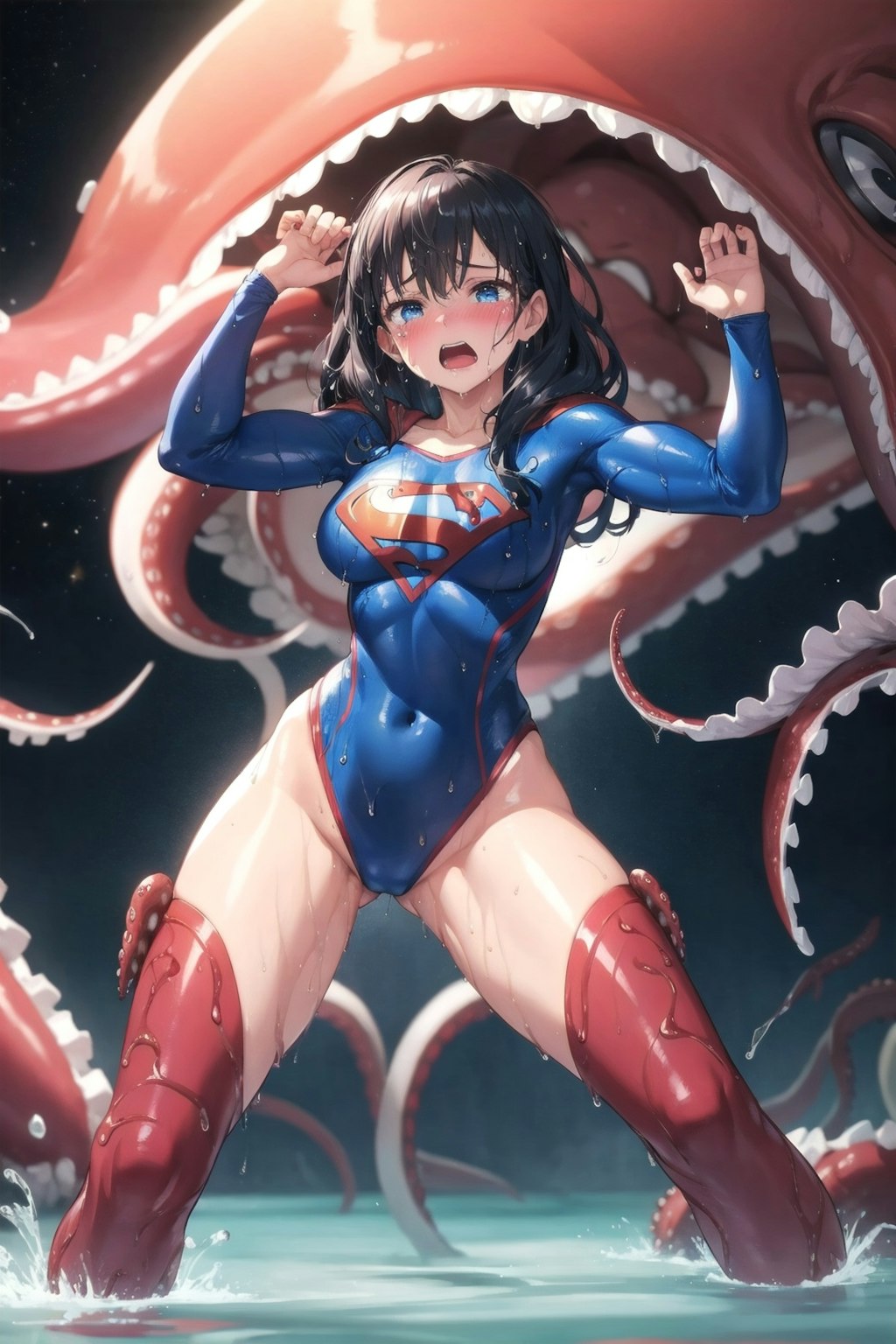 Supergirl vs giant octopus