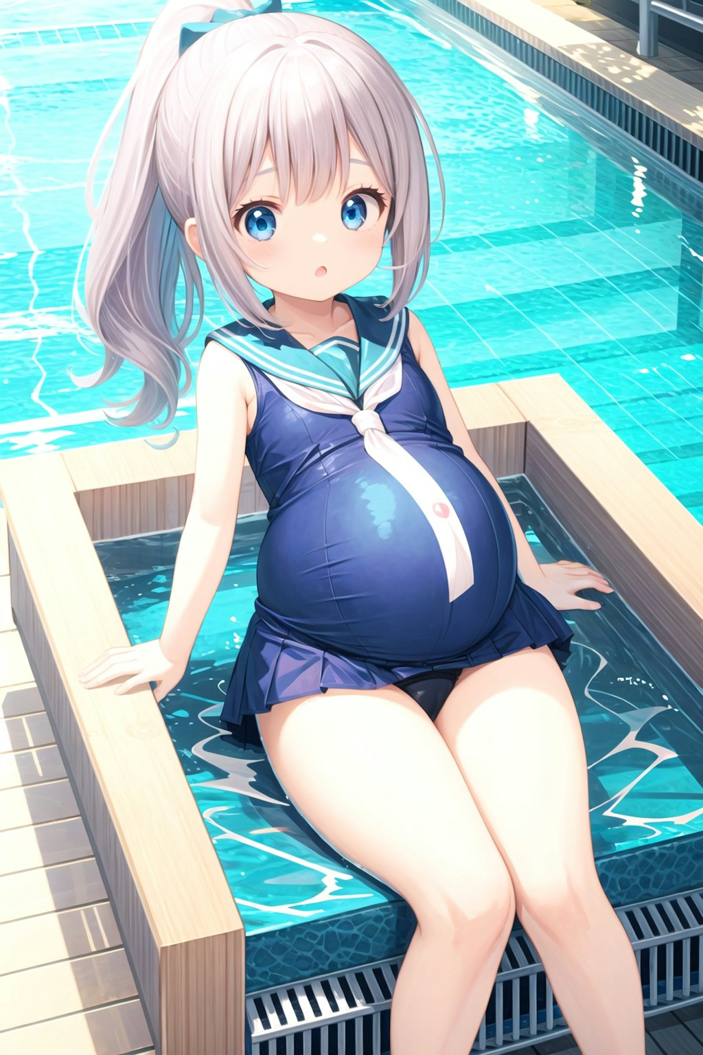 私の水着の中に風船入れてパンパンに膨らませます  妊娠したみたいに幸せです❤❤