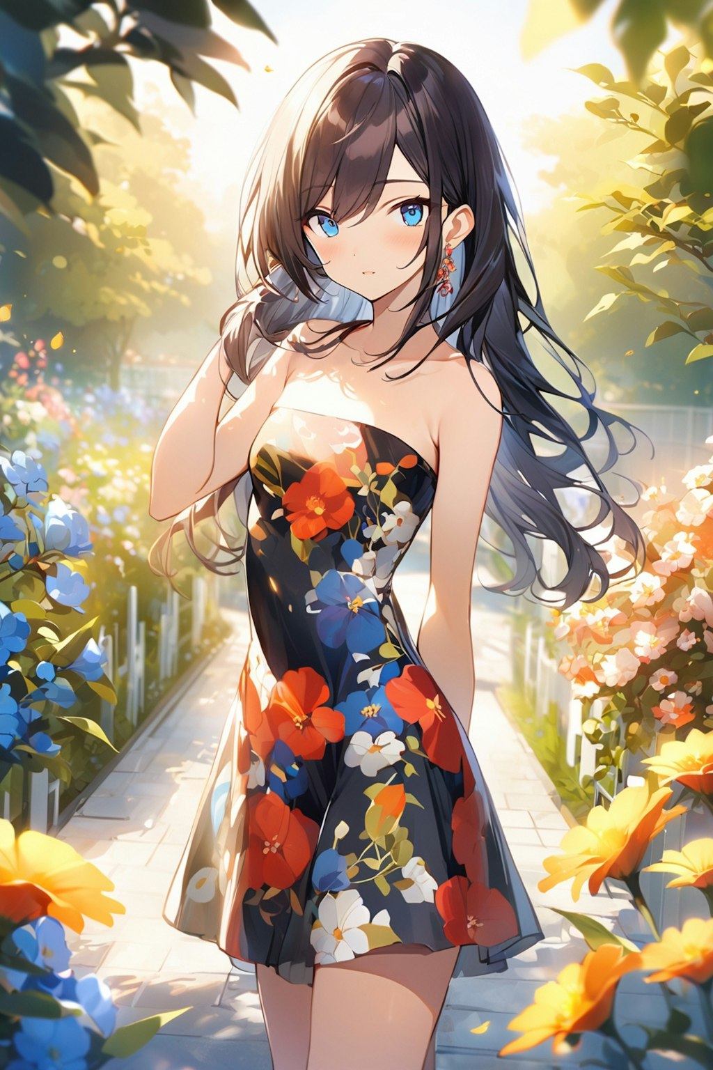 花柄ドレス