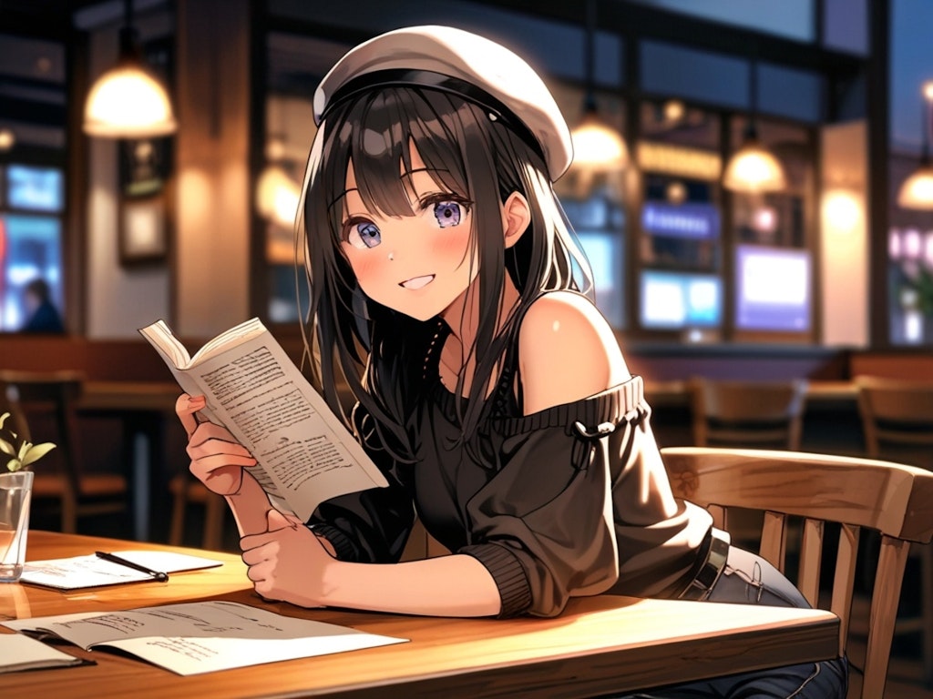 読書の合間の視線