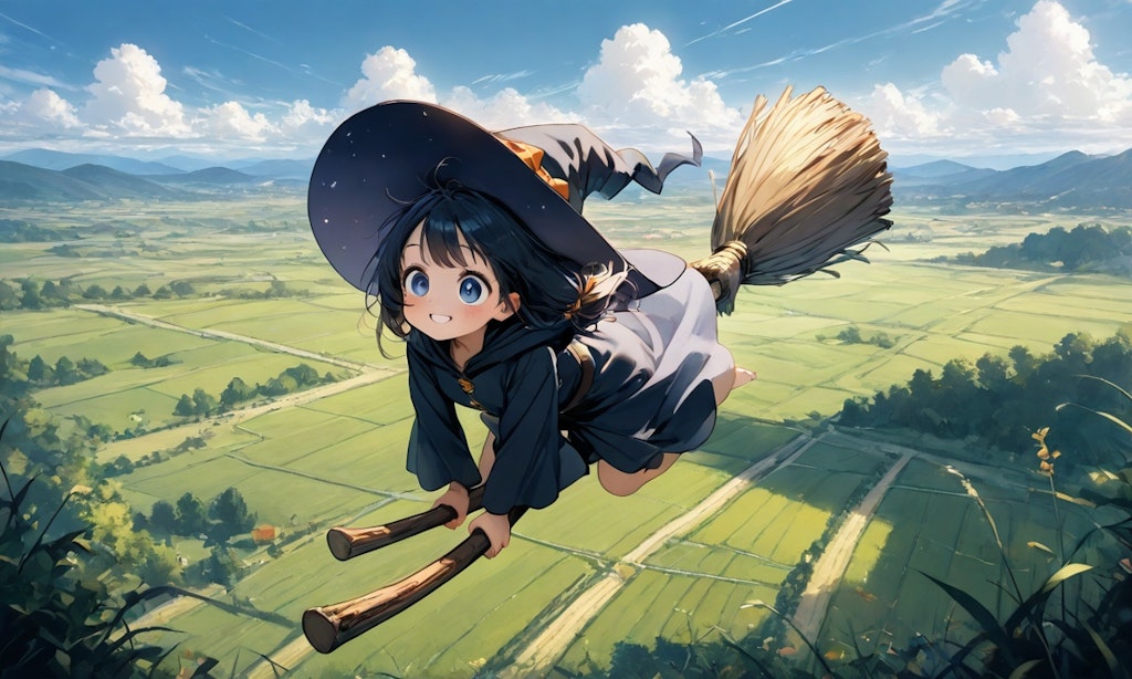 魔女っ子ちゃん、ついに空を飛ぶ！