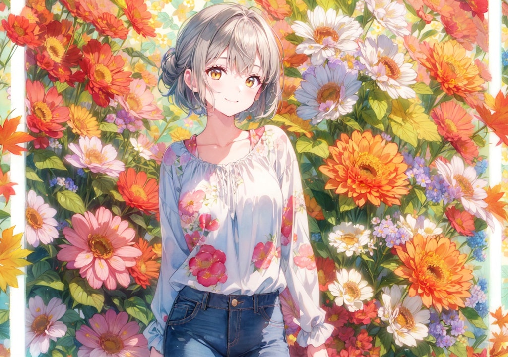 看板娘　flowers