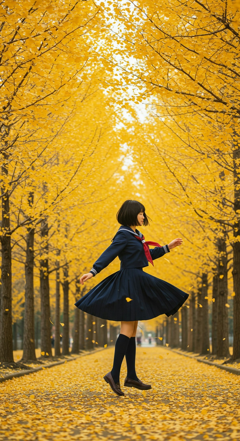 舞う　銀杏並木