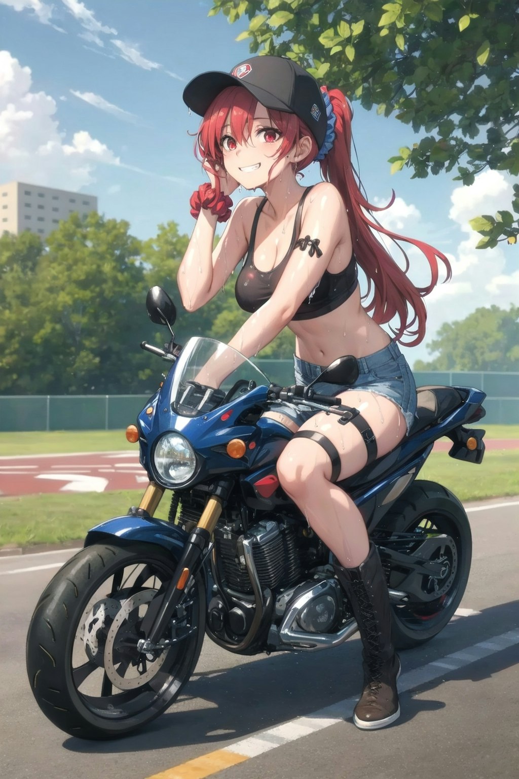 バイク女子な赤髪ちゃん💓