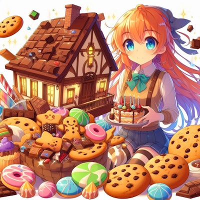 童話のお菓子な家と、女の子★その2(10枚)