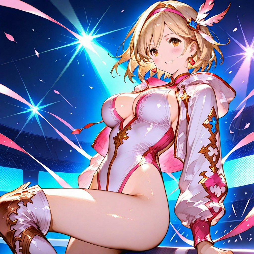 金髪ショート新体操のジータちゃんと千束ちゃん