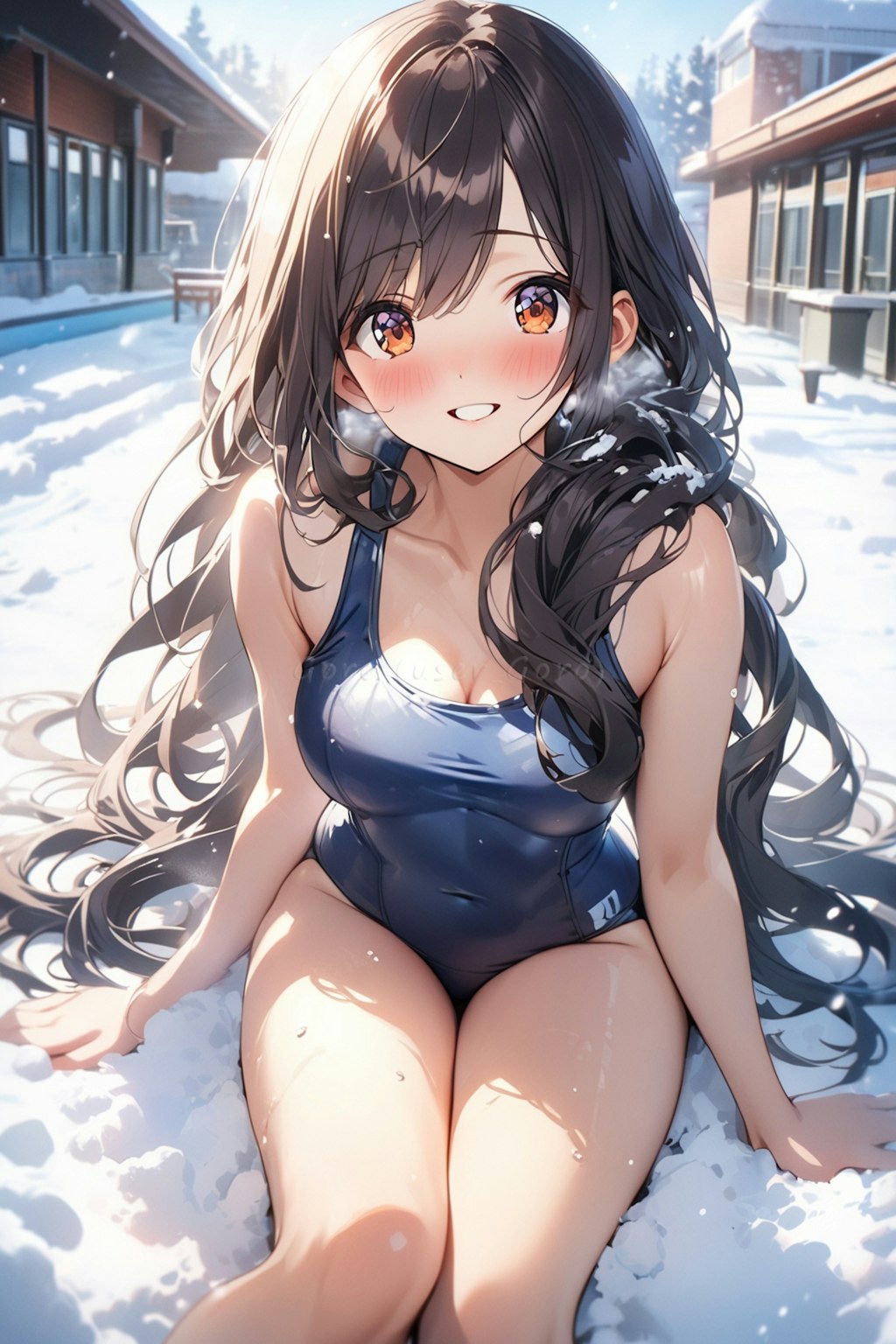 冬にスクール水着