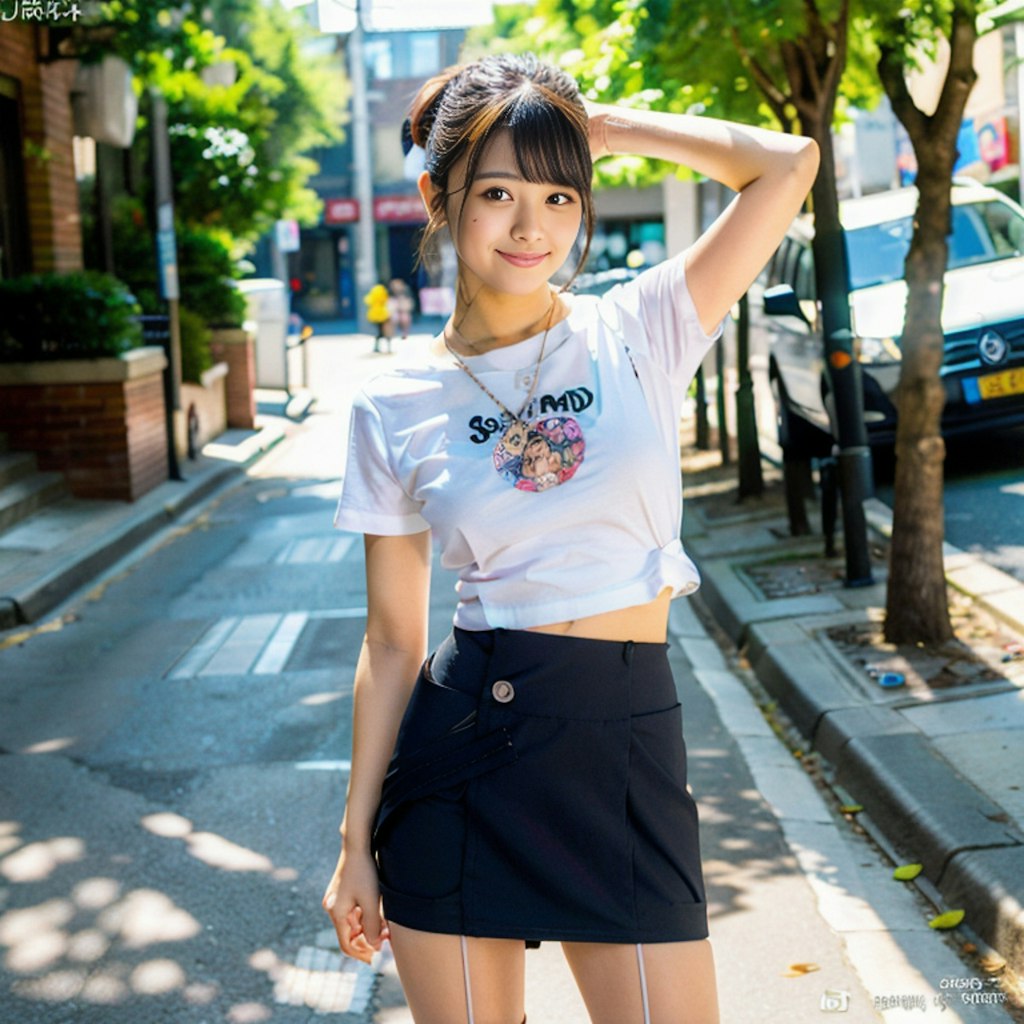 白Tシャツ女子集①